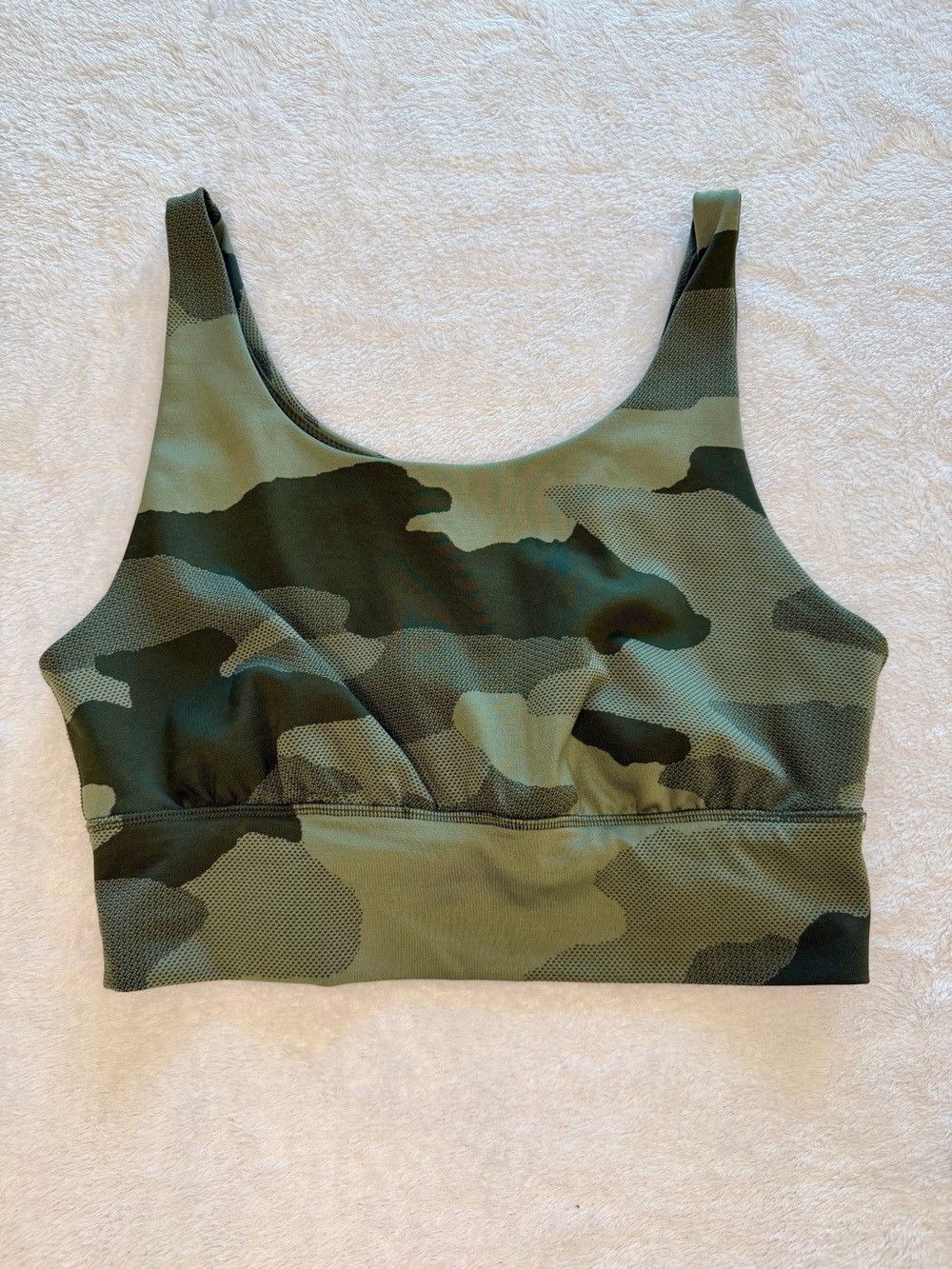 Offline by Aerie Women's Medium Camo Sports Bra Green Longline Medium Support